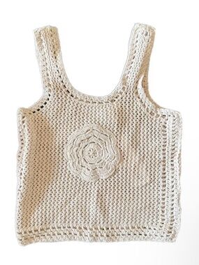 Jessica Simpson NWT XL crochet boho tank - Cream